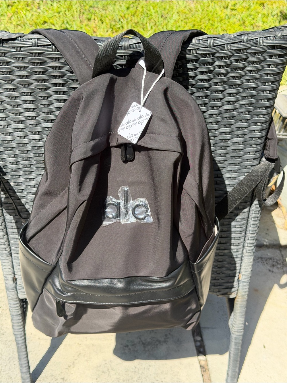 ALO Yoga Black Everyday Backpack with Front Zip Pocket - Picture 11 of 15